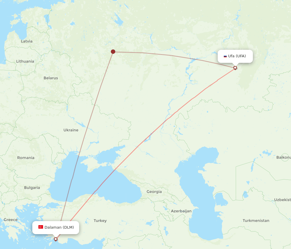 UFA-DLM flight routes