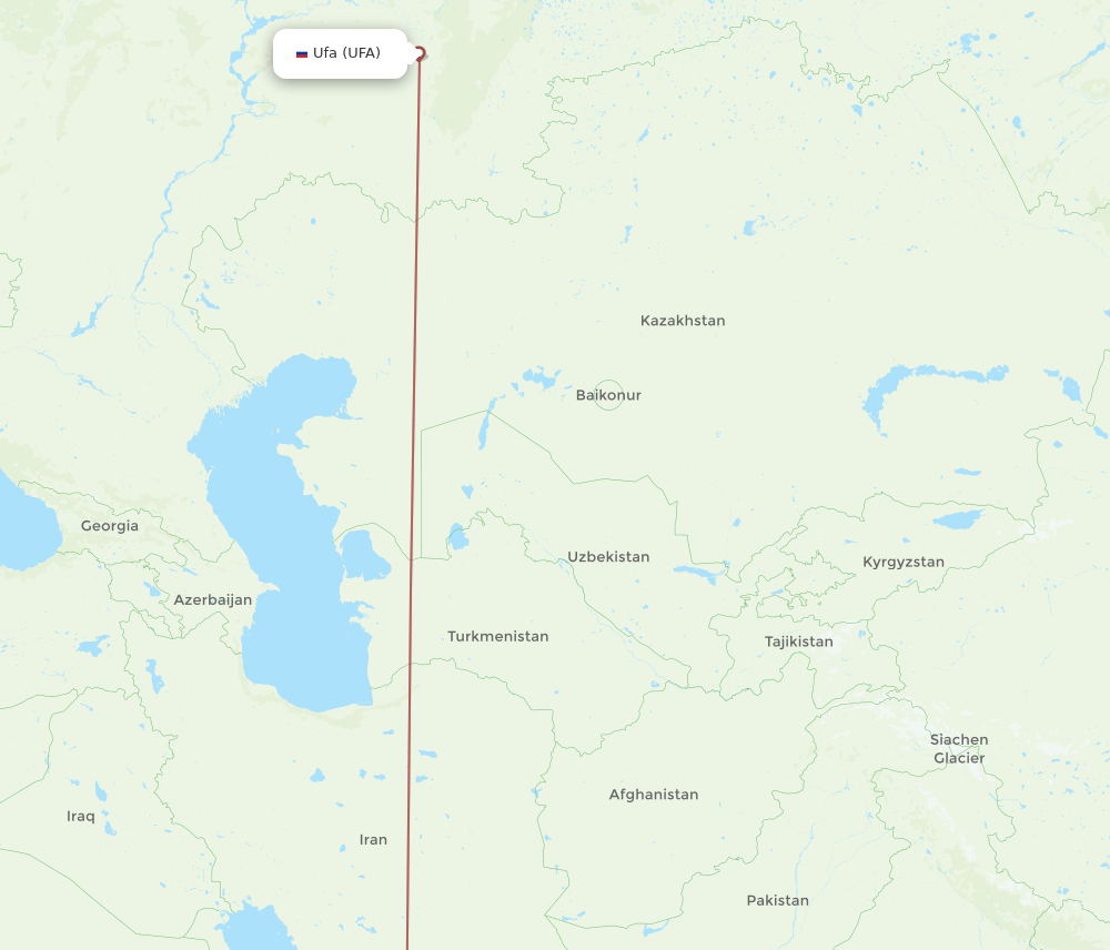 UFA-KHI flight routes