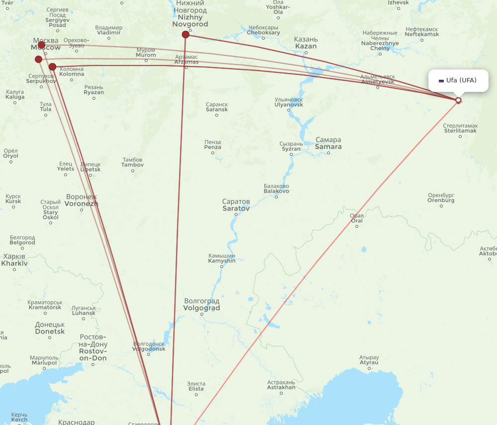 UFA-MRV flight routes