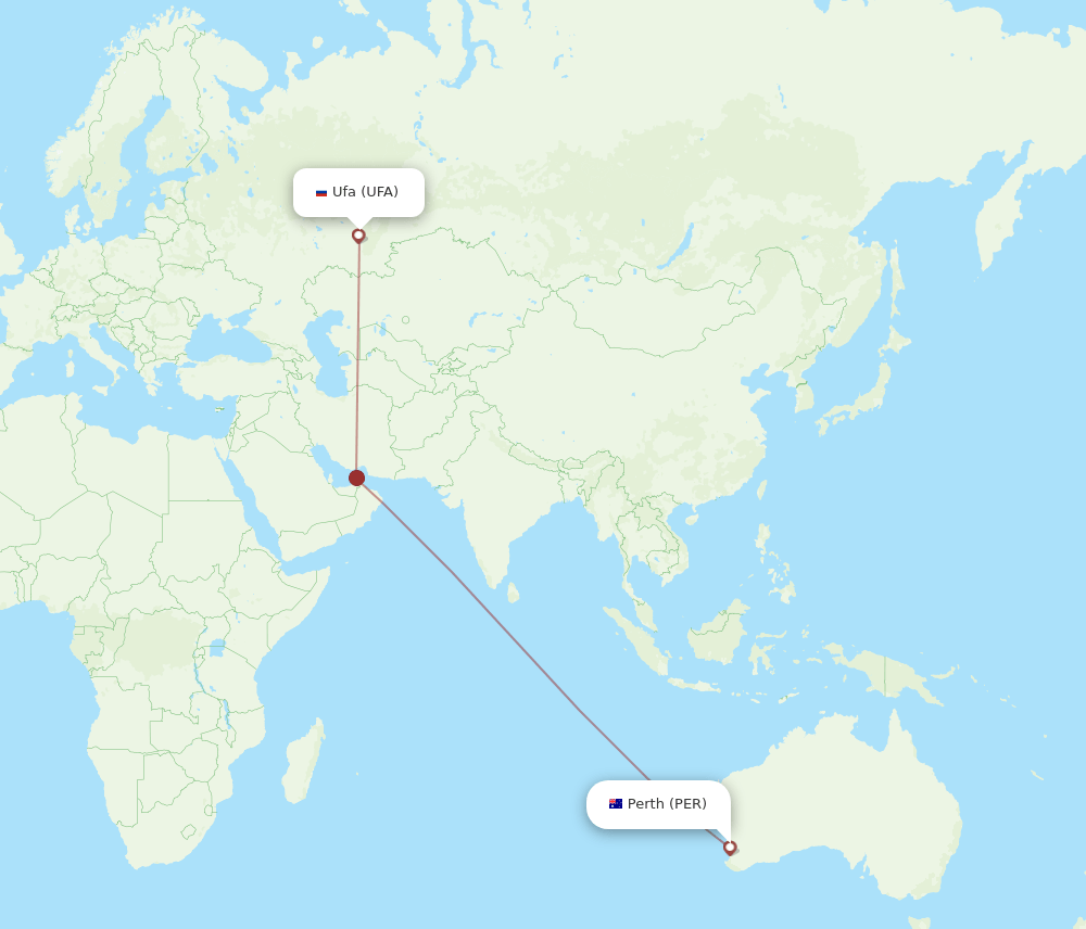 UFA-PER flight routes