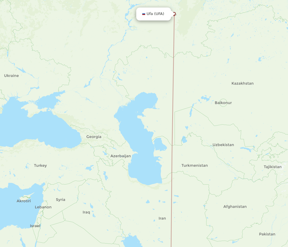 UFA-RUH flight routes