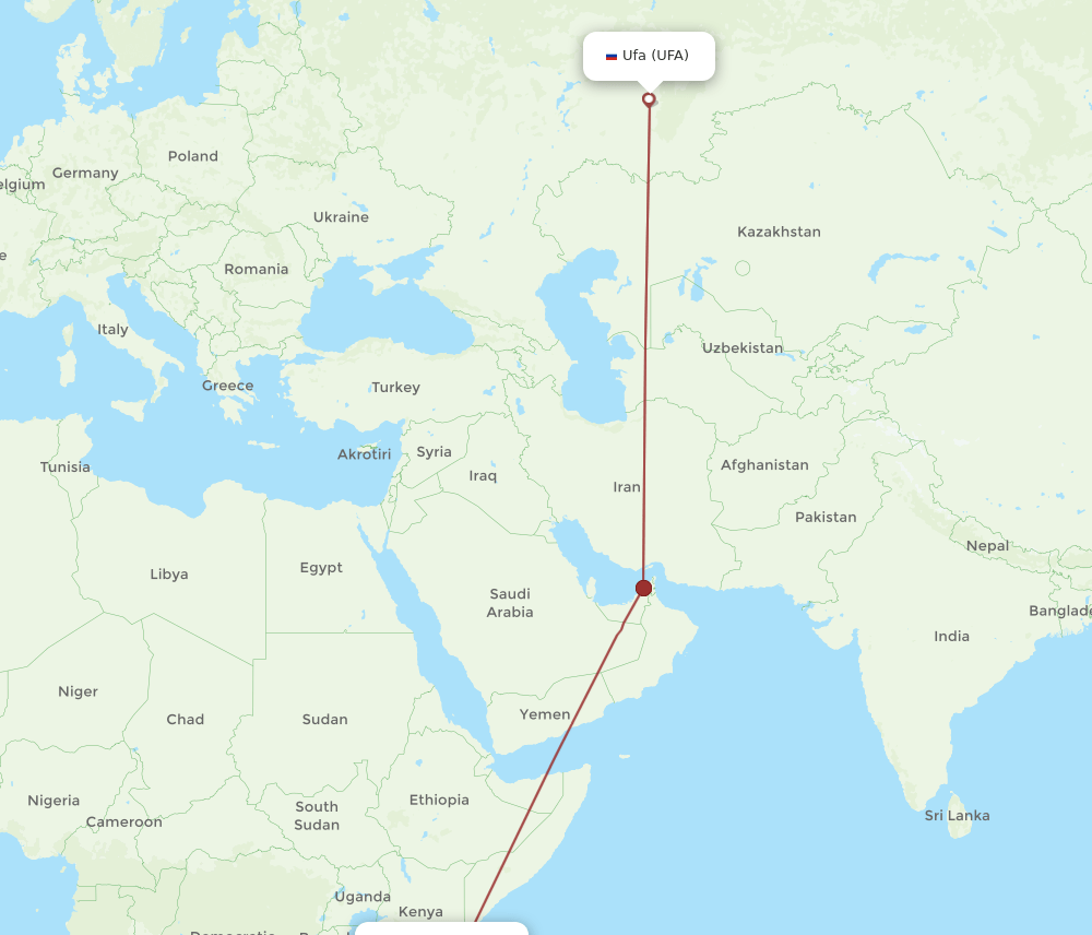 UFA-ZNZ flight routes