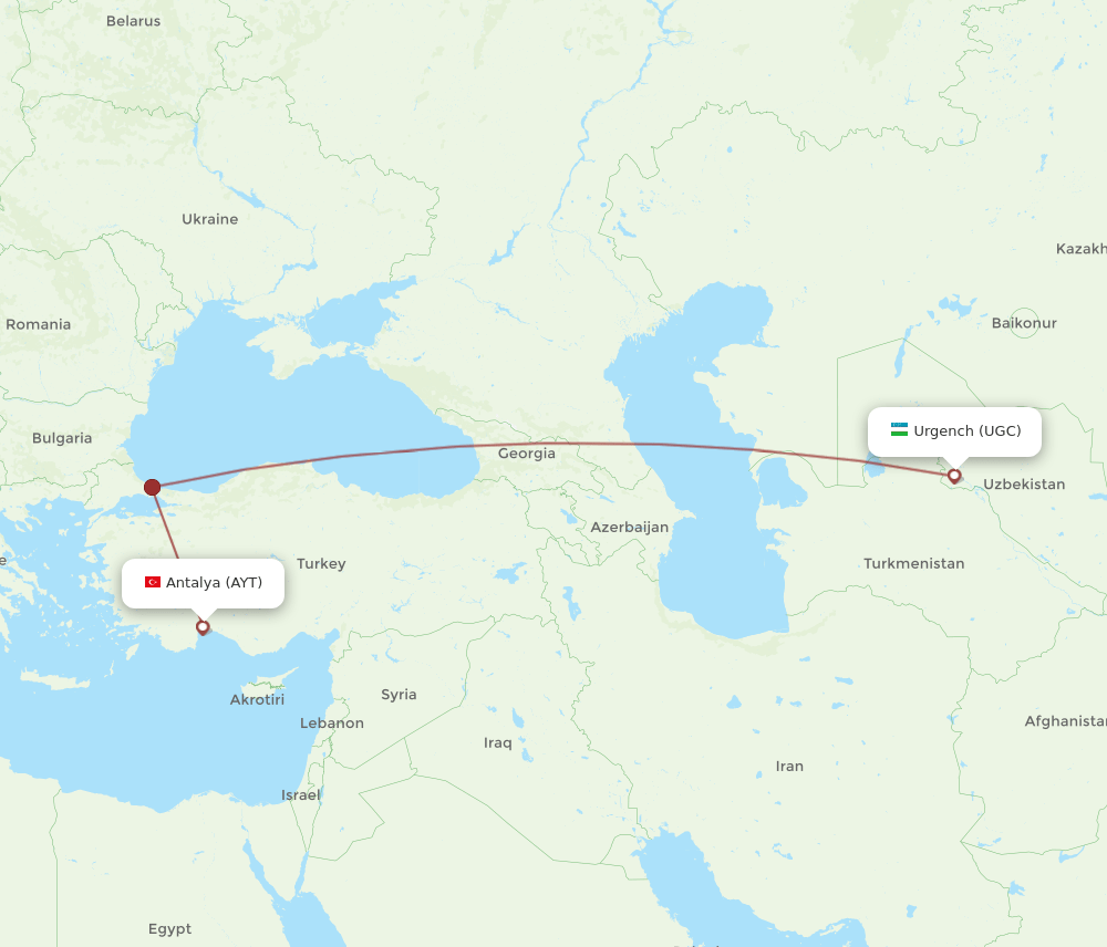 UGC-AYT flight routes