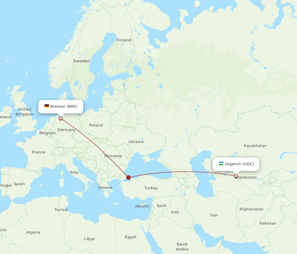 UGC-BRE flight routes