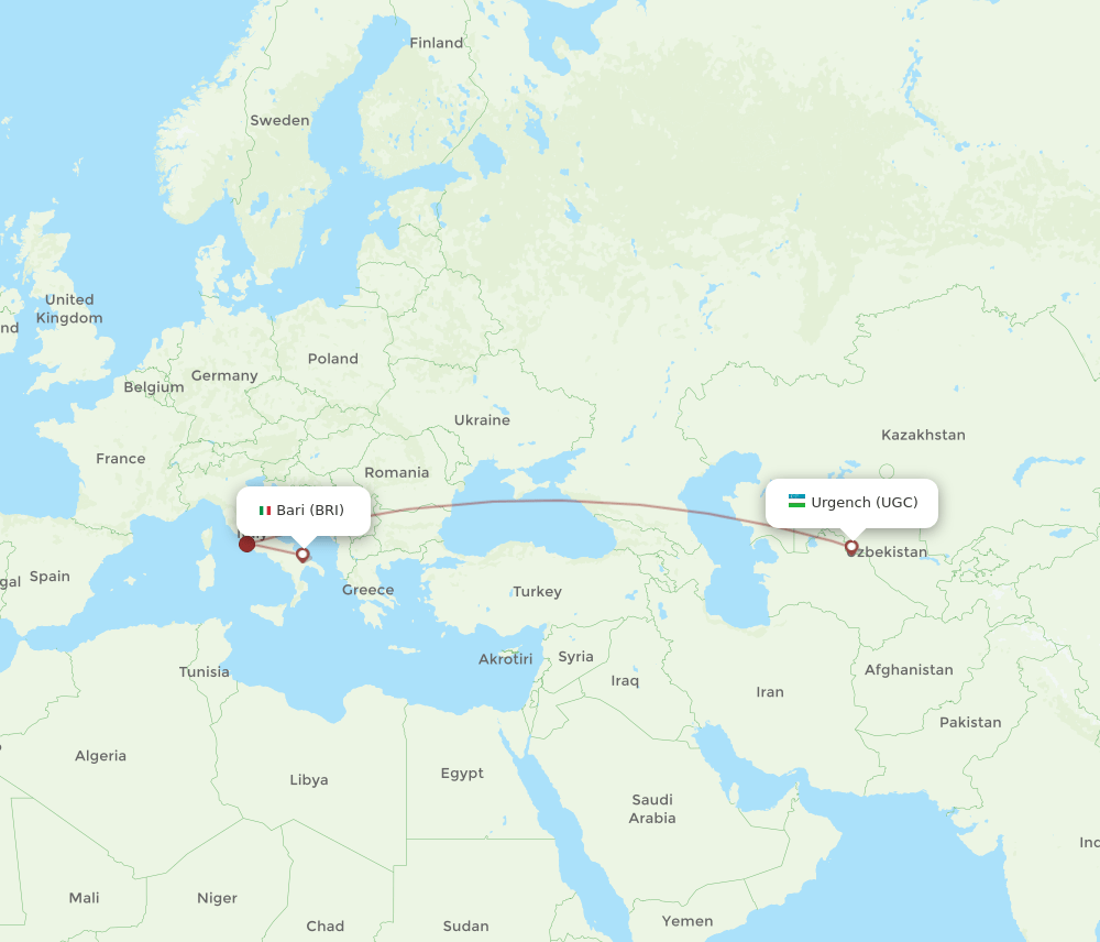 UGC-BRI flight routes