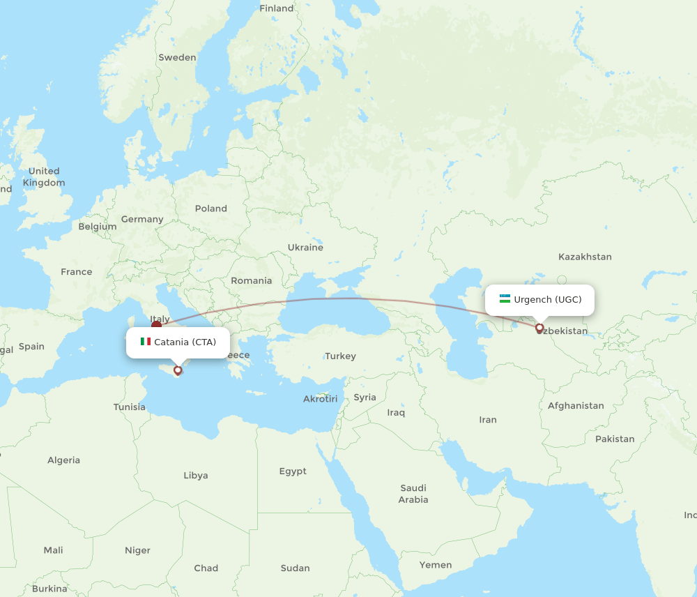 UGC-CTA flight routes