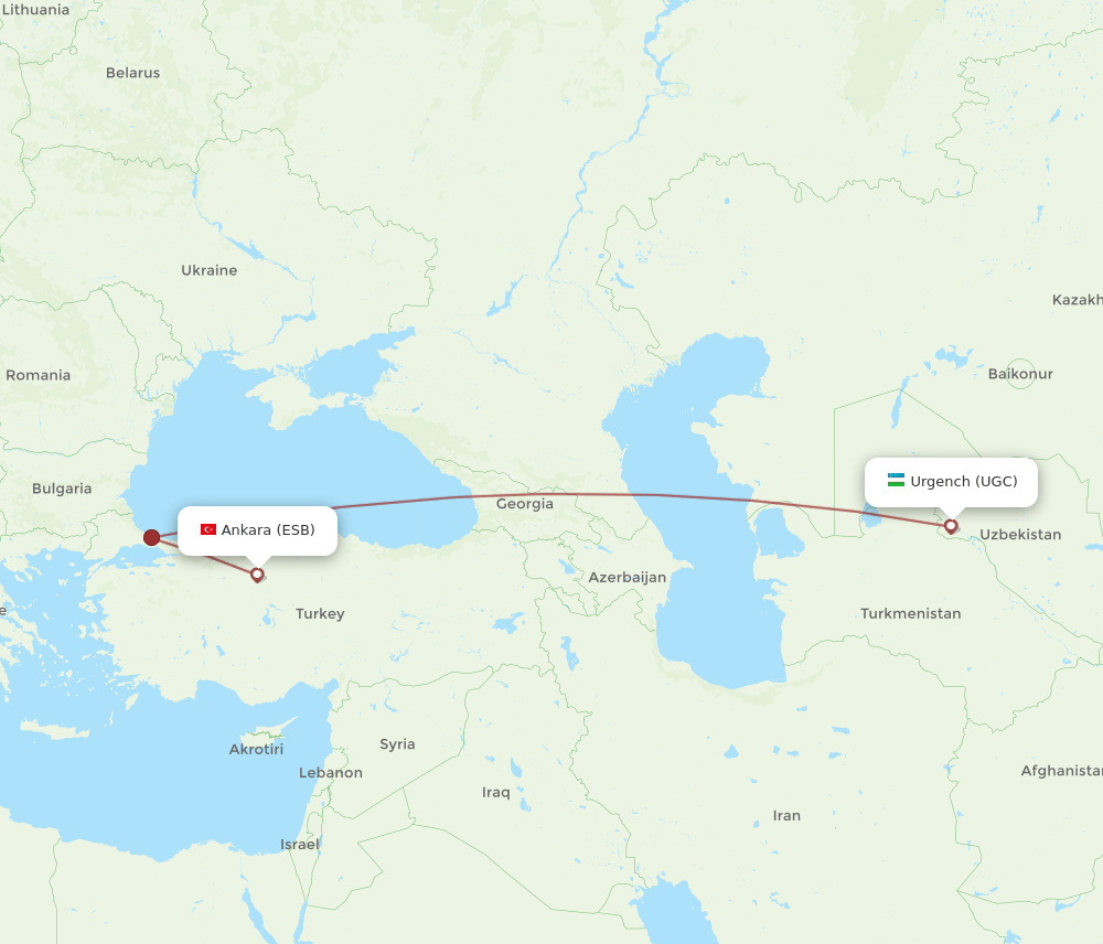 UGC-ESB flight routes