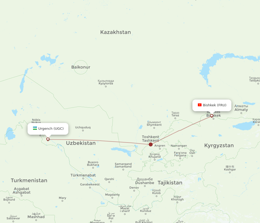 UGC-FRU flight routes