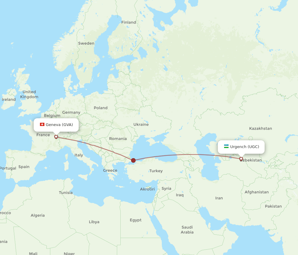 UGC-GVA flight routes