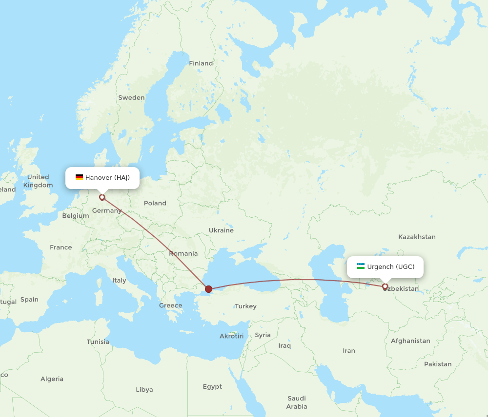 UGC-HAJ flight routes