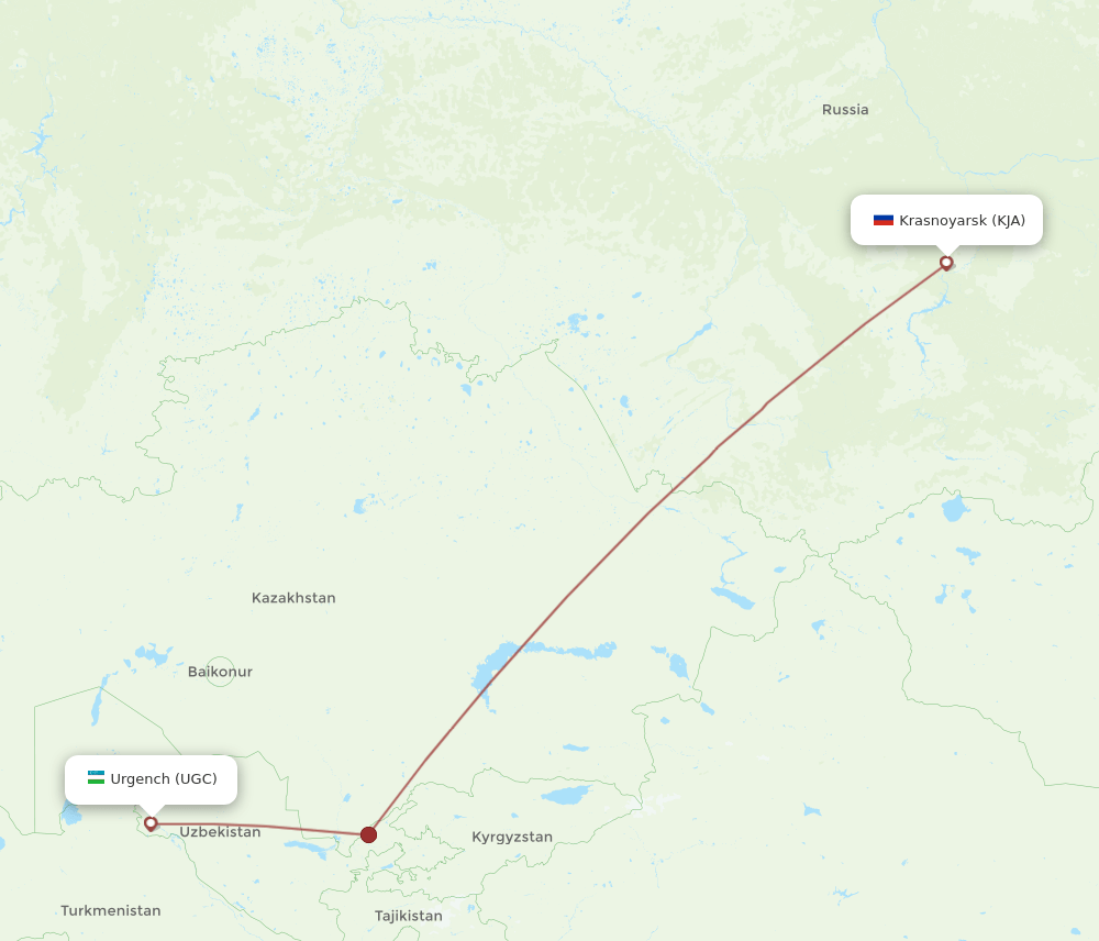 UGC-KJA flight routes