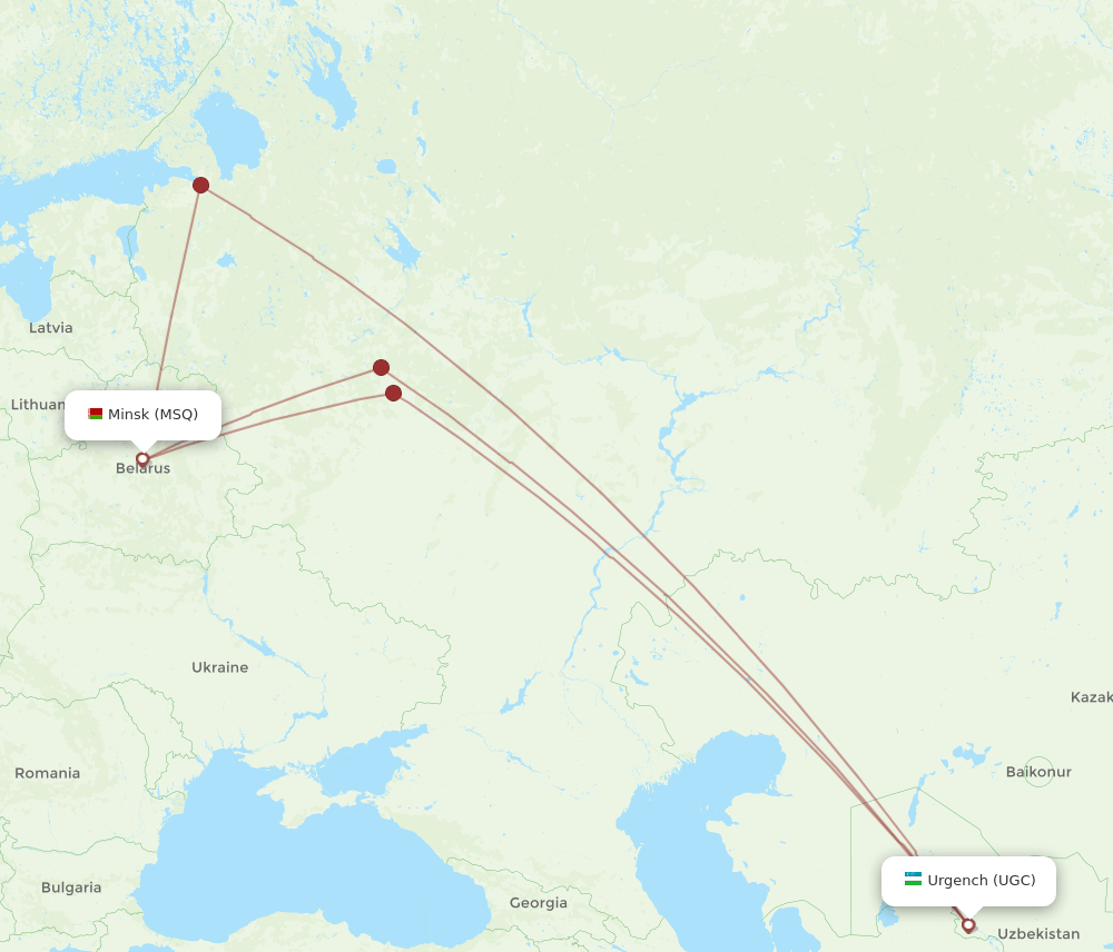 UGC-MSQ flight routes