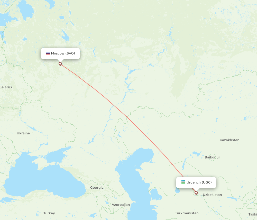UGC-SVO flight routes