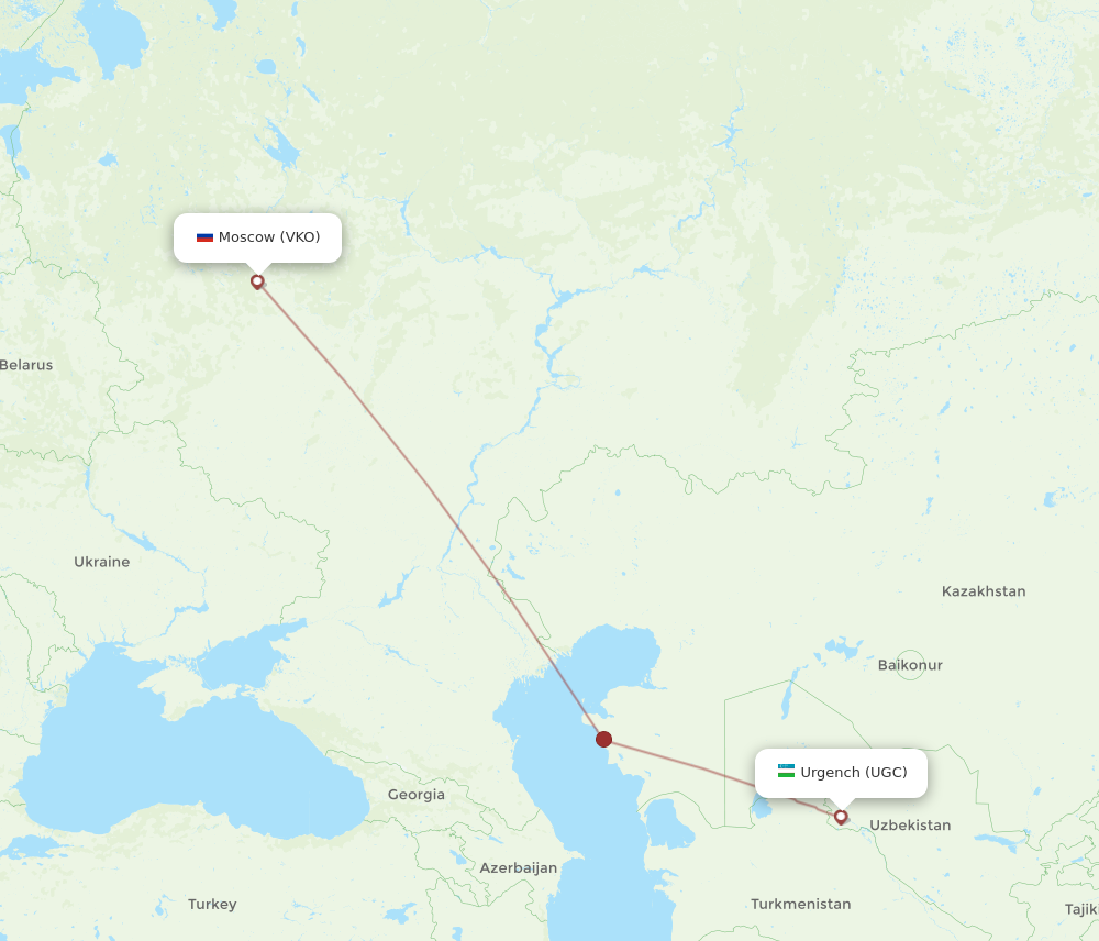 VKO to UGC flights and routes map