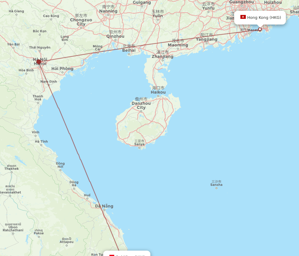 UIH-HKG flight routes