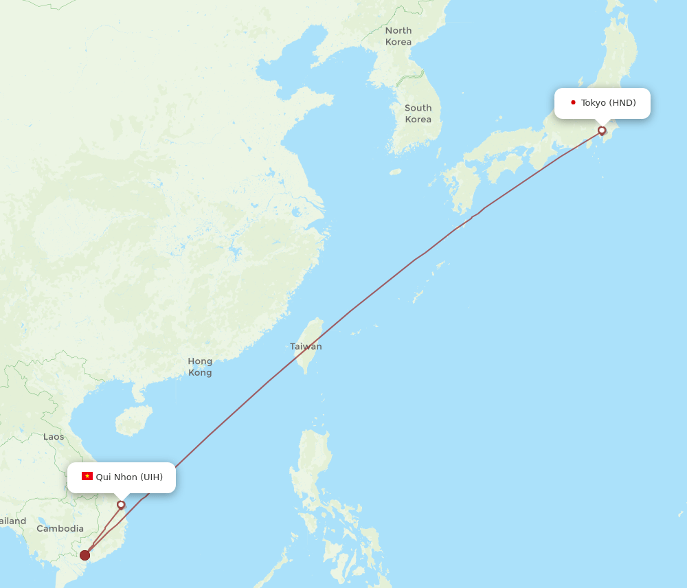 UIH-HND flight routes