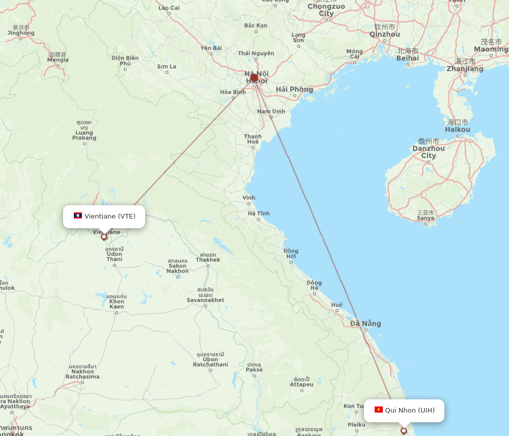 UIH-VTE flight routes