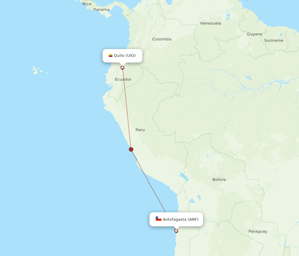 UIO-ANF flight routes