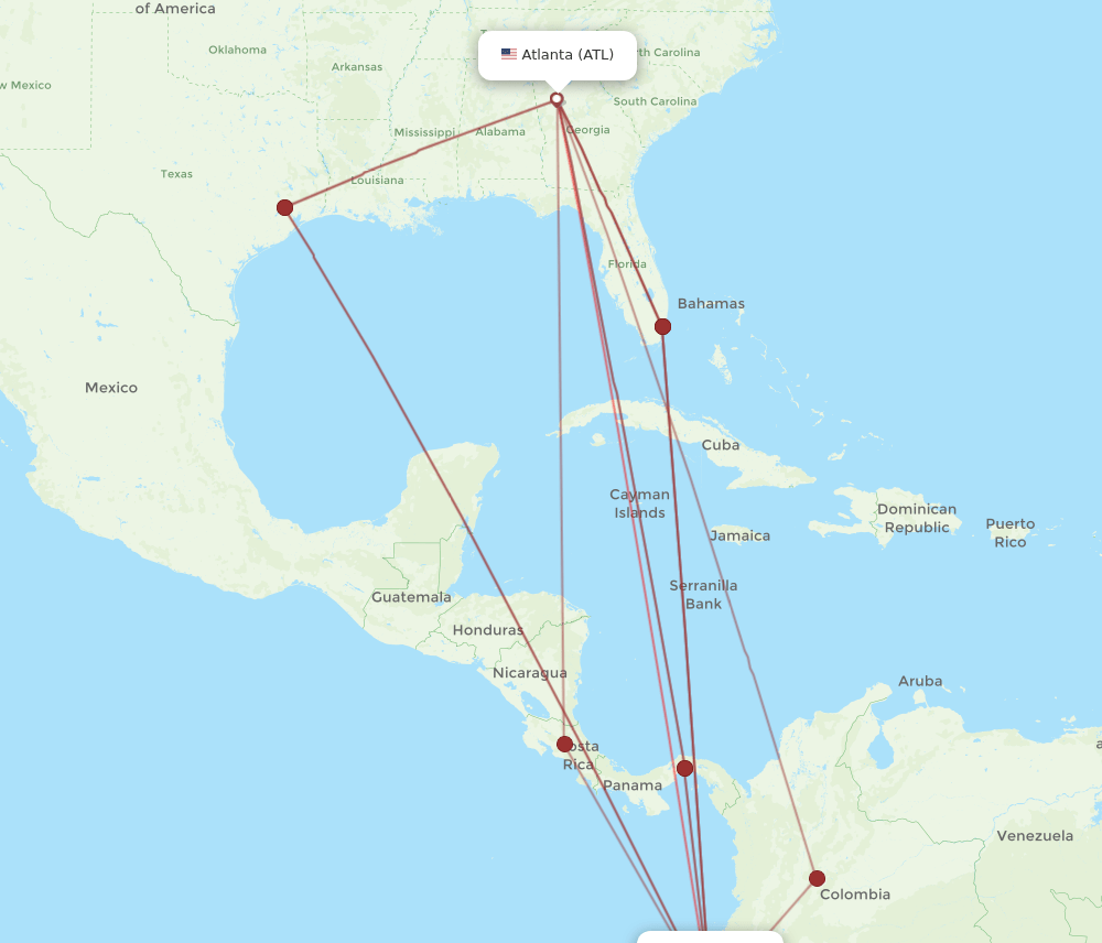 UIO-ATL flight routes
