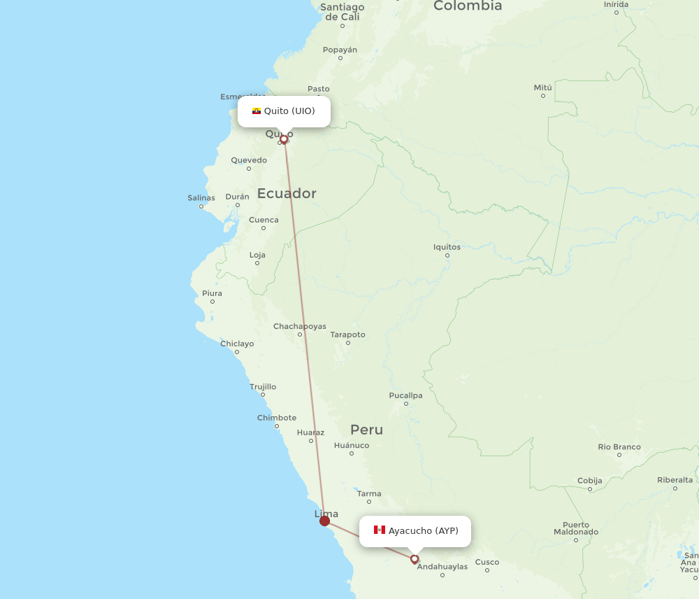 UIO-AYP flight routes