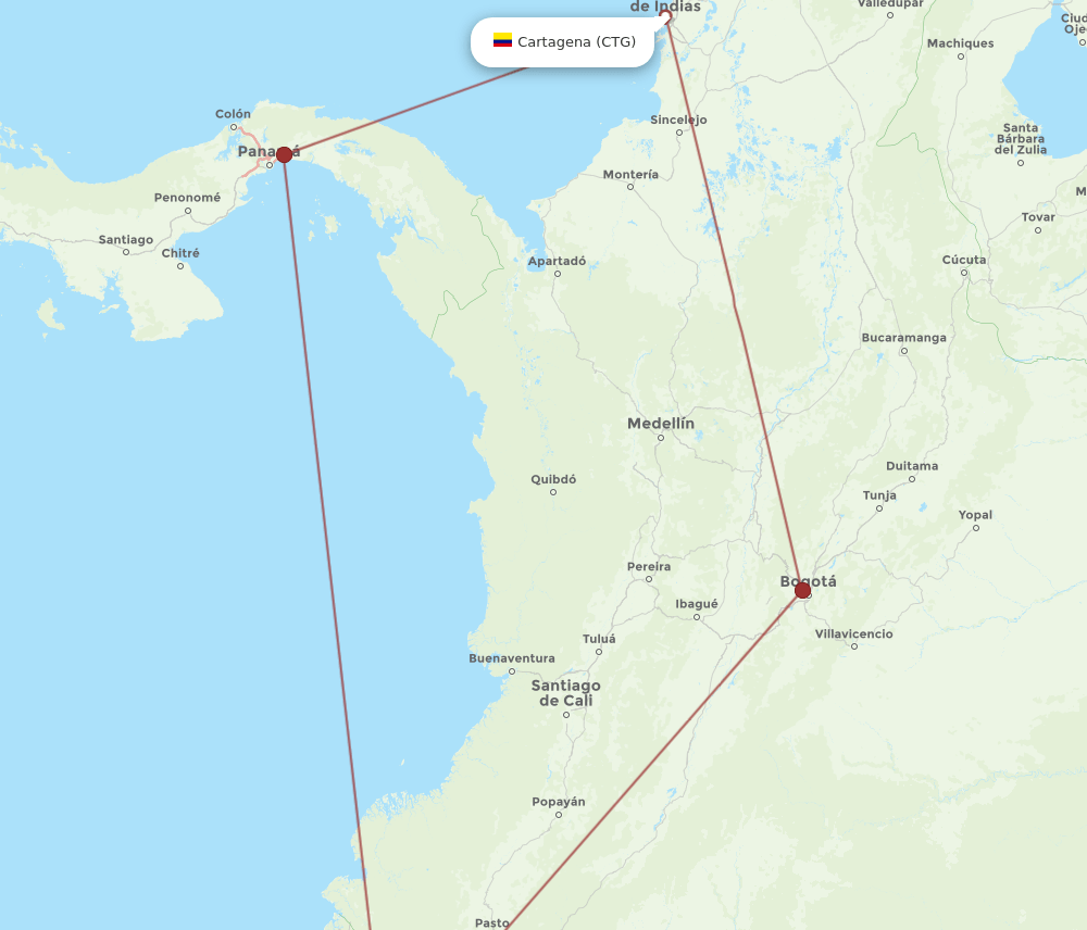 UIO-CTG flight routes