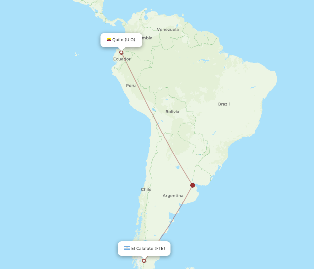 UIO-FTE flight routes