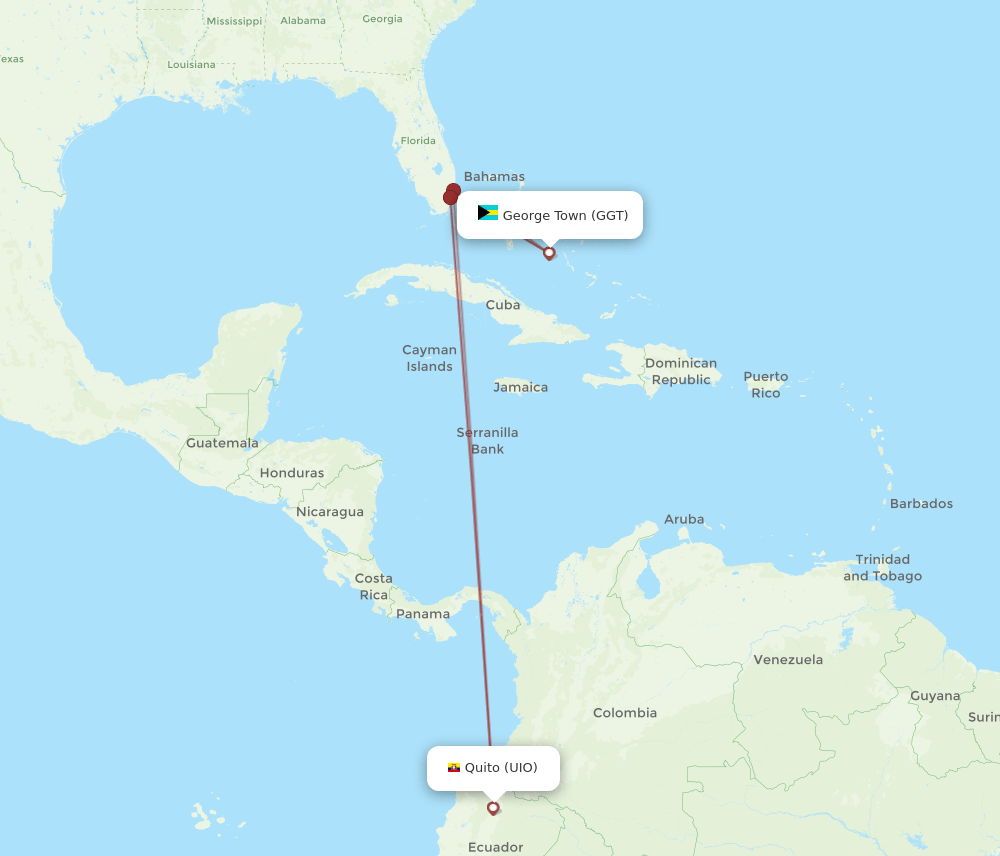 UIO-GGT flight routes