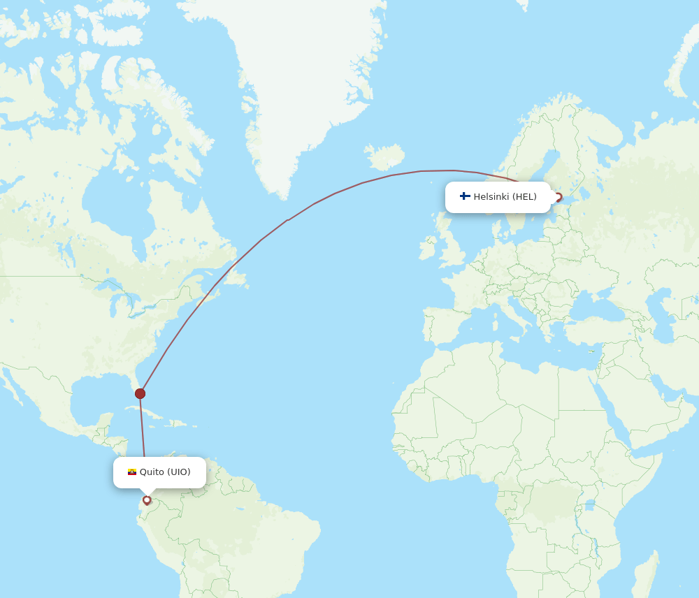UIO-HEL flight routes