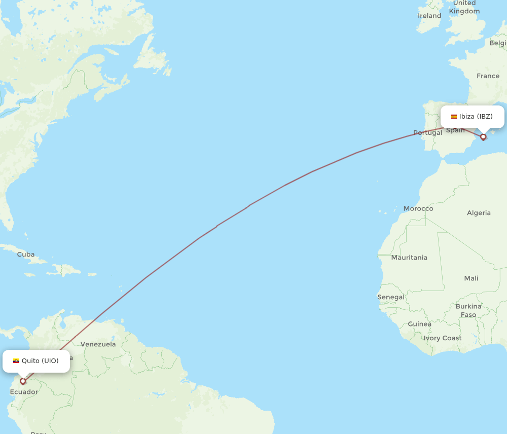 UIO-IBZ flight routes