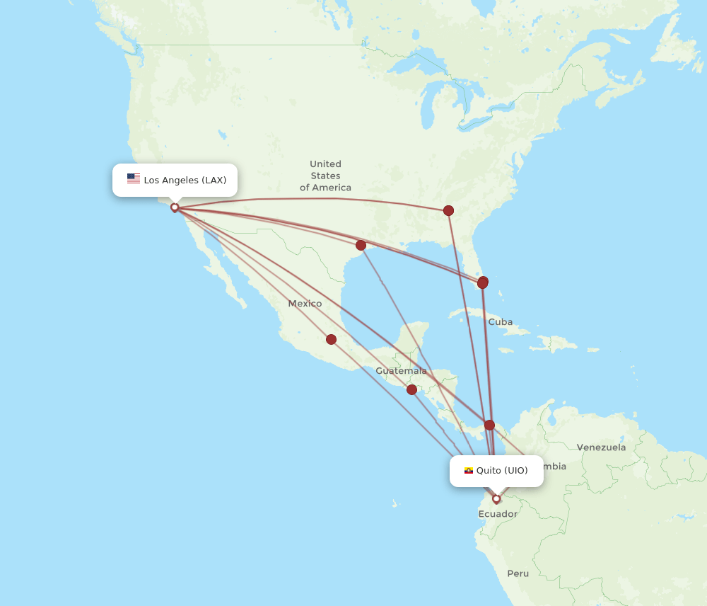 UIO-LAX flight routes