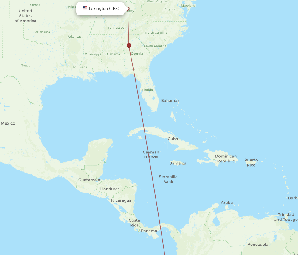 UIO-LEX flight routes
