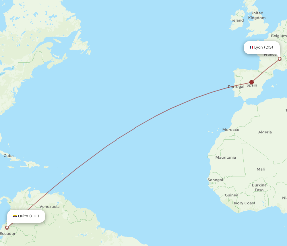 UIO-LYS flight routes