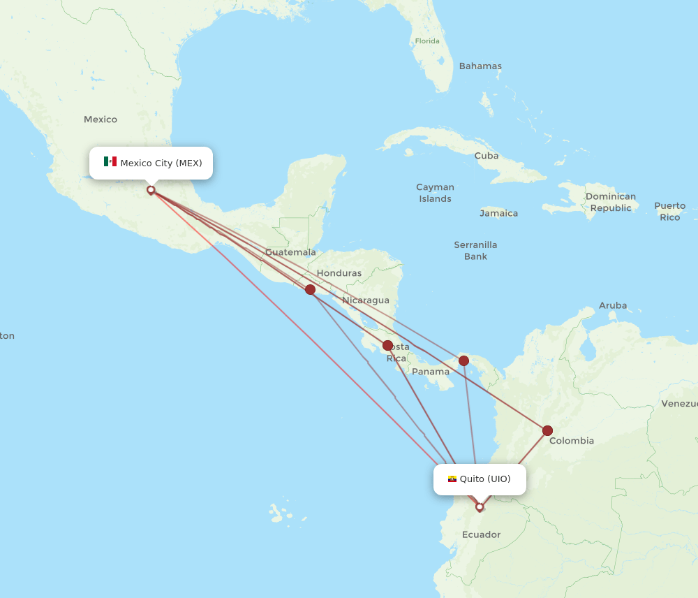 UIO-MEX flight routes