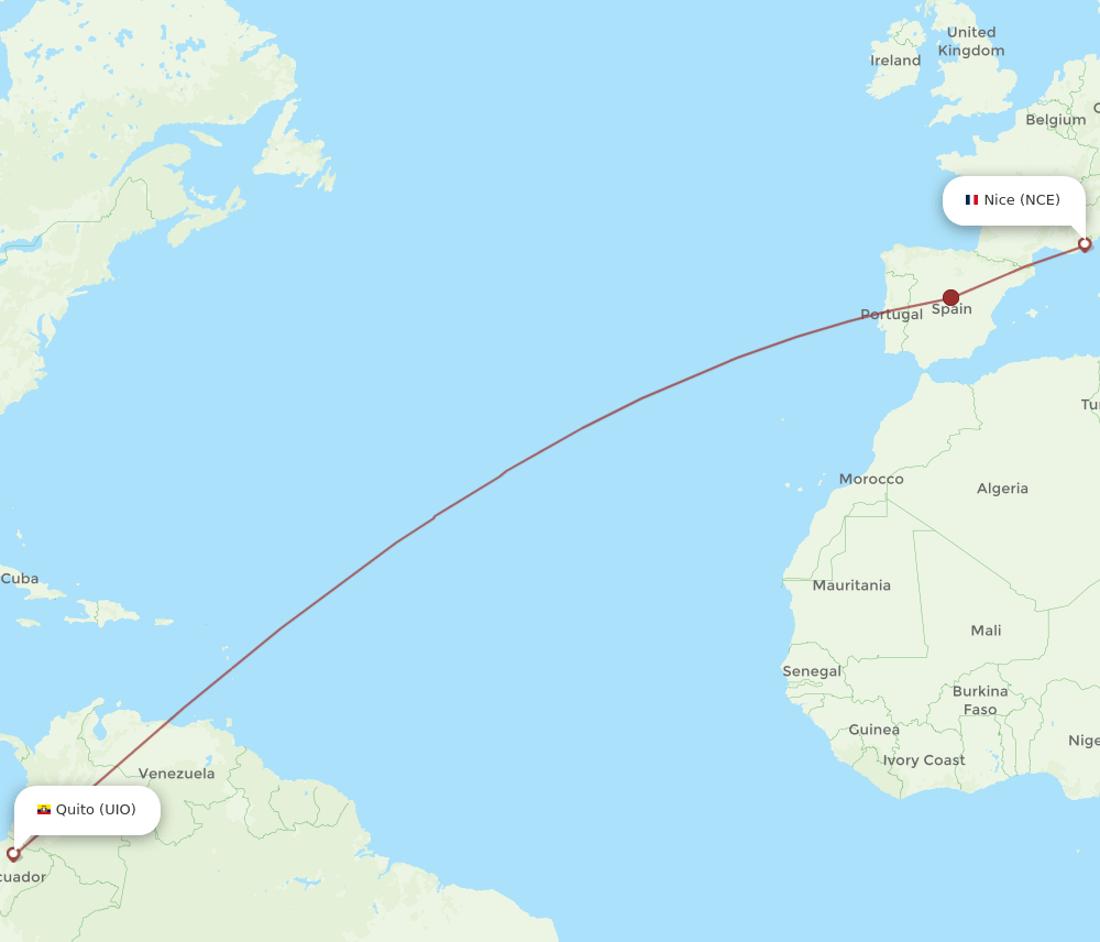 UIO-NCE flight routes