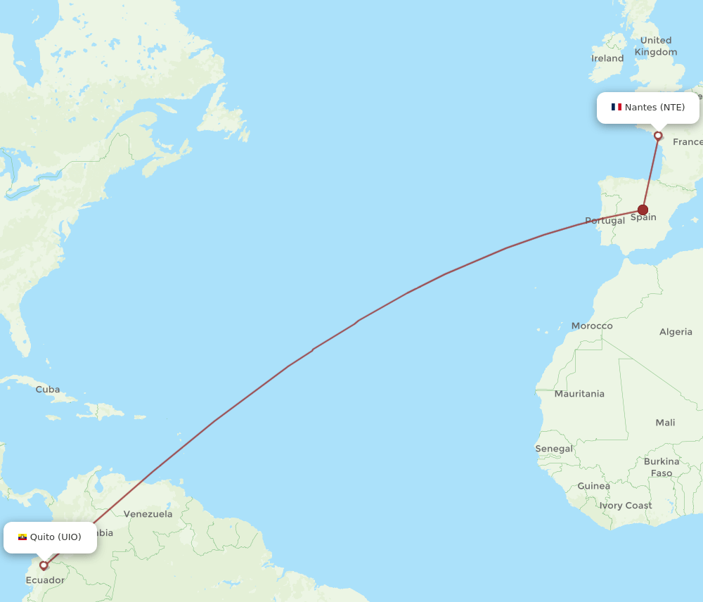 UIO-NTE flight routes