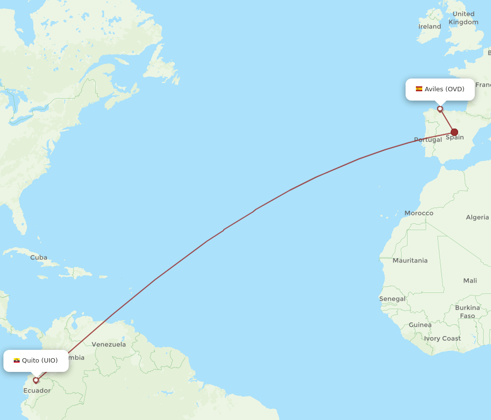UIO-OVD flight routes