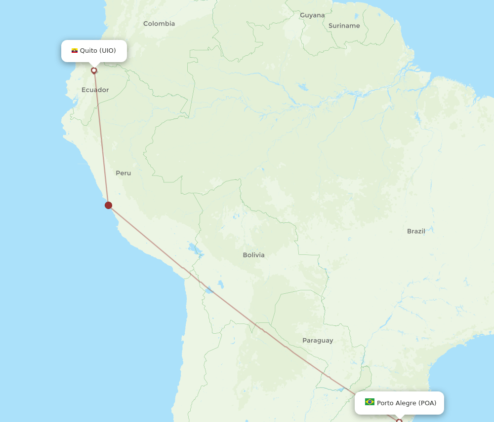 UIO to POA flights and routes map