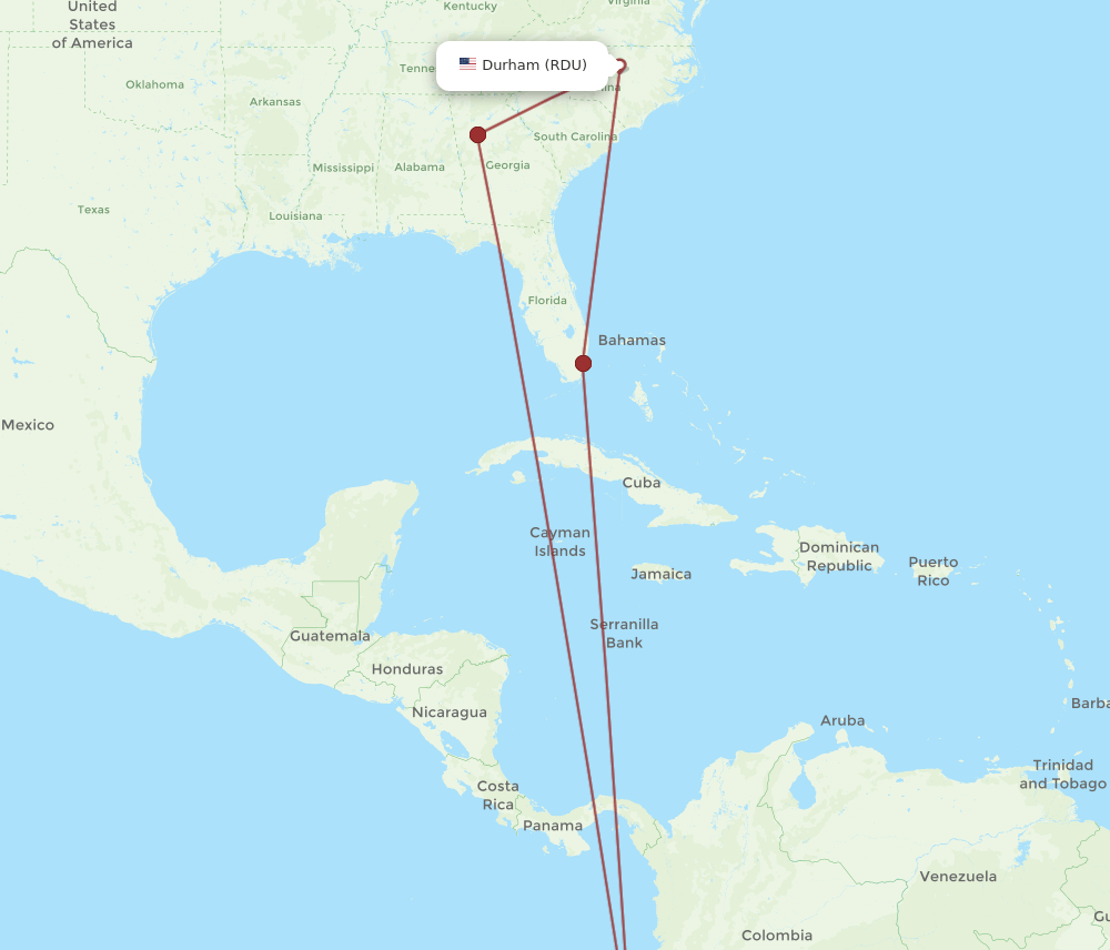 UIO-RDU flight routes