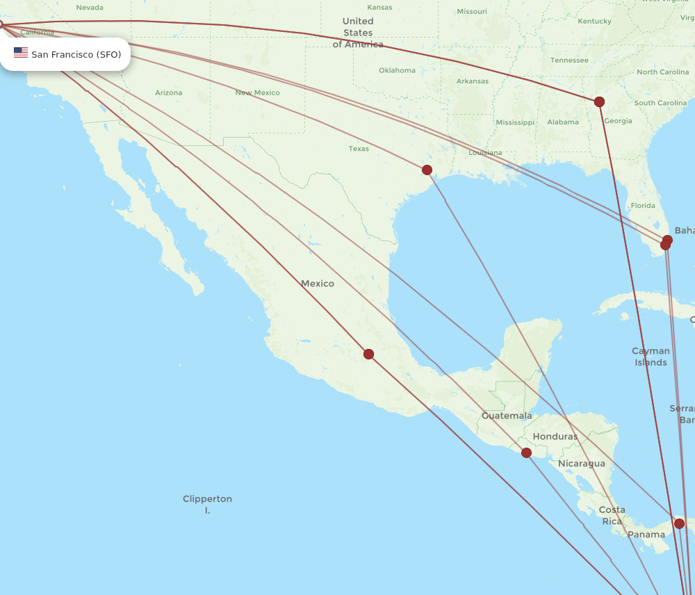 UIO-SFO flight routes