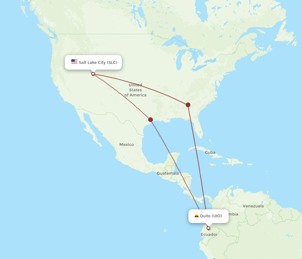 UIO-SLC flight routes