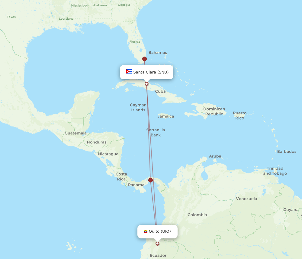 UIO-SNU flight routes