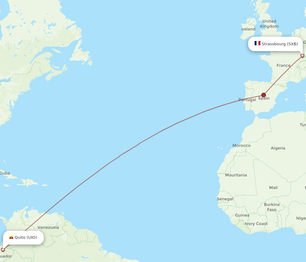 UIO-SXB flight routes