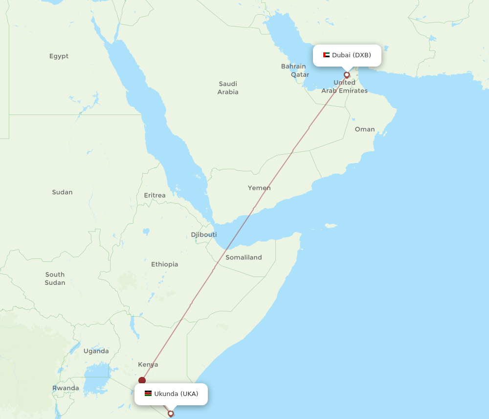 UKA-DXB flight routes