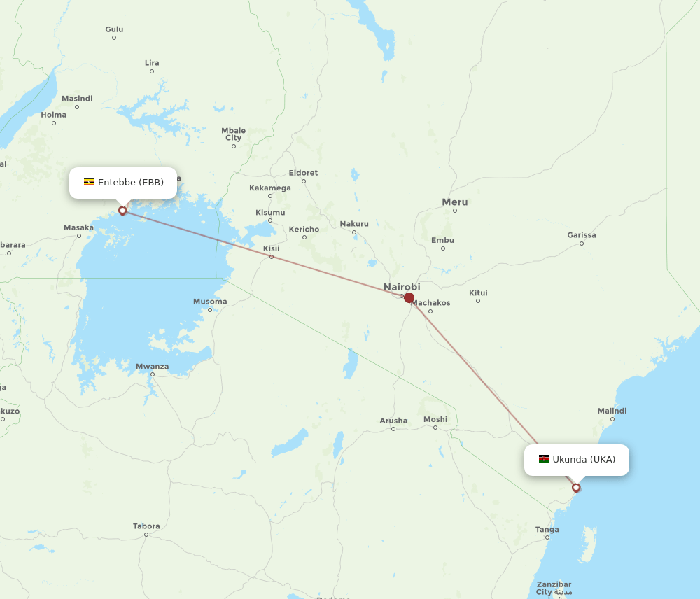UKA to EBB flights and routes map