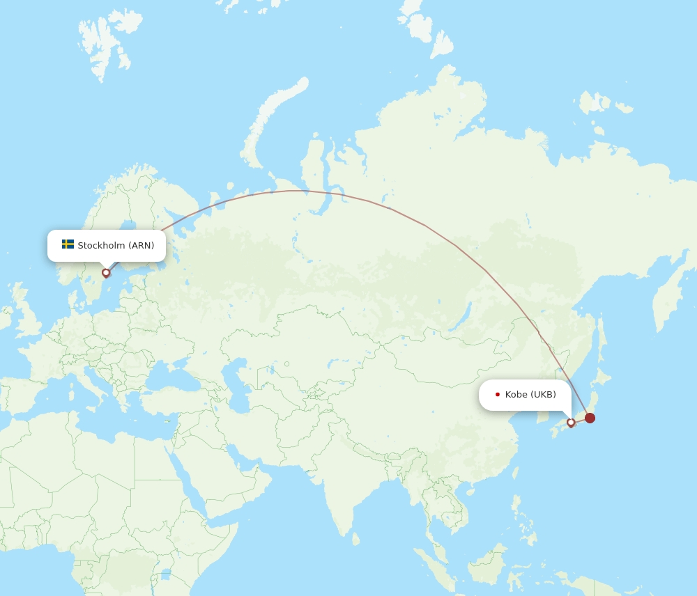 UKB-ARN flight routes
