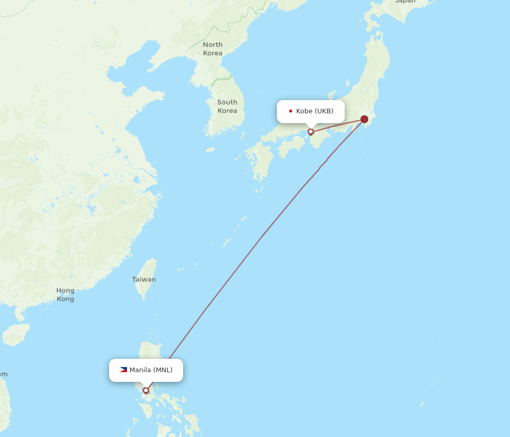 UKB-MNL flight routes