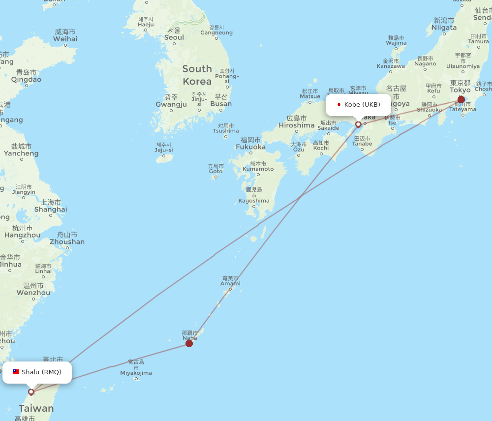 UKB-RMQ flight routes