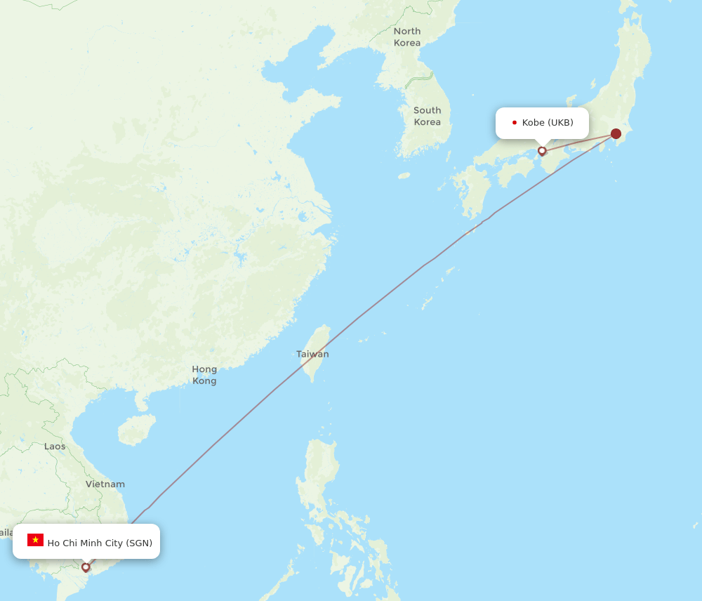 UKB-SGN flight routes
