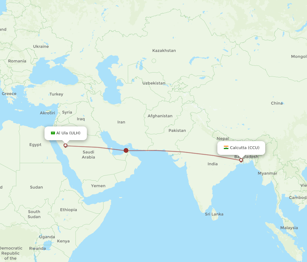 ULH-CCU flight routes