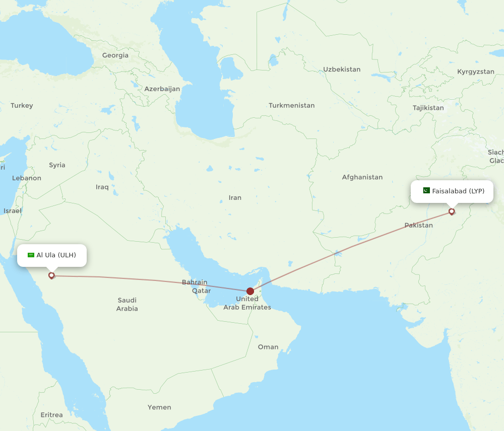 ULH-LYP flight routes
